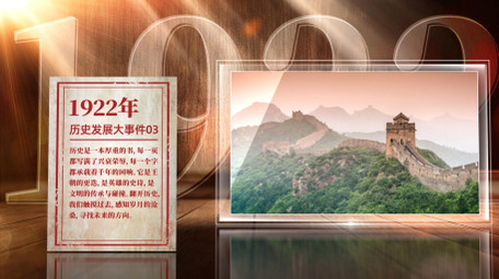 玻璃切割复古历史图文宣传片AE模版