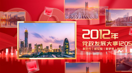 立体党政多图大事记企业宣传片AE模版