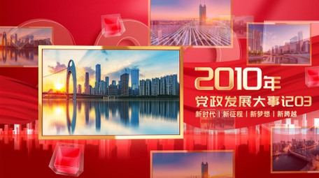 立体党政多图大事记企业宣传片AE模版