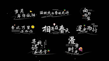 清新明亮文字动画展示字幕花字