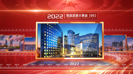 红色立体党政时间线大事记图文AE模版