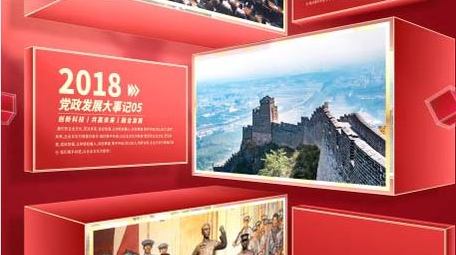 党政三维立体大事记图文AE模板