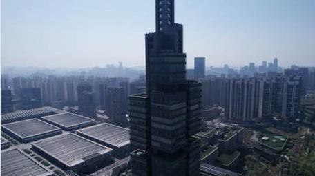 贵州贵阳201大厦地标航拍