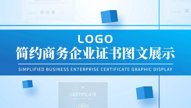 简约商务企业证书图文展示PR模板