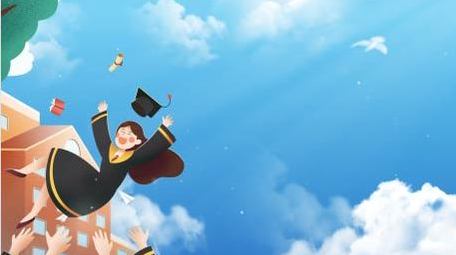 蓝色小清新毕业季背景视频