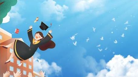 蓝色小清新毕业季背景视频