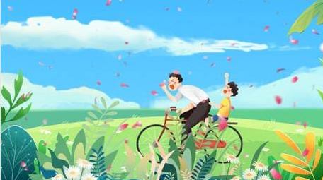 父亲节温馨旅游动画背景视频