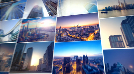 清新照片墙图文汇聚翻页展示AE模板