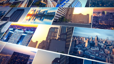 清新照片墙图文汇聚翻页展示AE模板