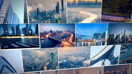 清新照片墙图文汇聚翻页展示AE模板