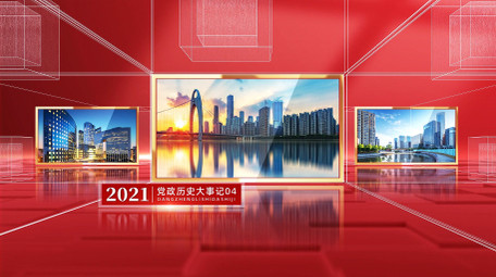 三维立体党政大事记图文AE模版