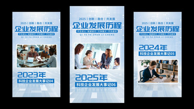 简洁企业发展历程竖版视频
