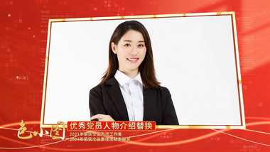 党政立体旋转背景边框AE模板