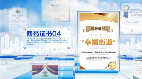 大气简洁立体商务证书展示AE模版