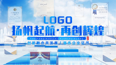 大气简洁立体商务证书展示AE模版