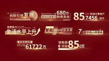 极简创意图形党政字幕花字AE模板