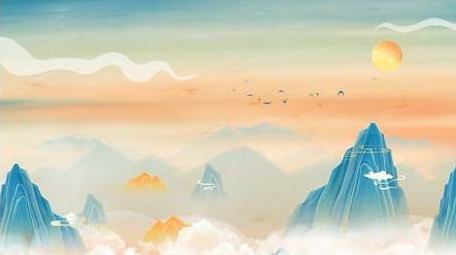 国潮山水背景视频AE模板