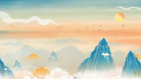 国潮山水背景视频AE模板