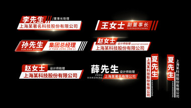 简洁图形党政人名条AE模板