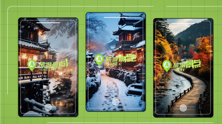 卡通旅游分屏快闪AE模板