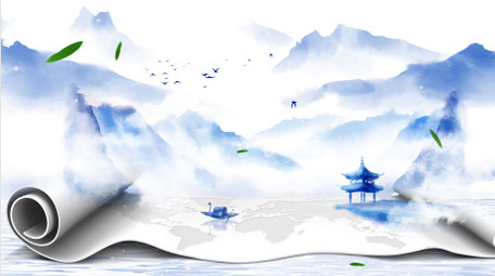 唯美水墨意境背景视频AE模板