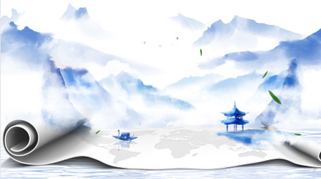 唯美水墨意境背景视频AE模板