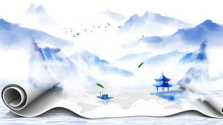 唯美水墨意境背景视频AE模板