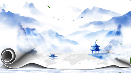 唯美水墨意境背景视频AE模板