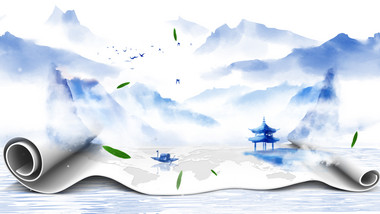 唯美水墨意境背景视频AE模板