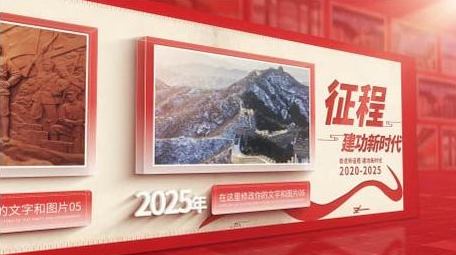 党政大事记三维图文展示AE模板