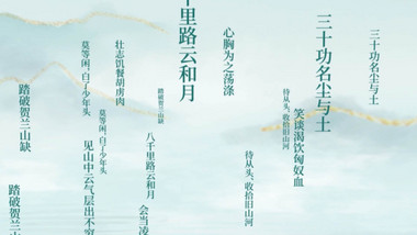 国风卷轴诗词穿梭背景AE模板