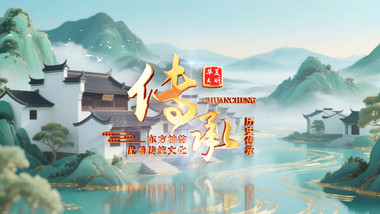 卷轴水滴创意标题片头AE模板