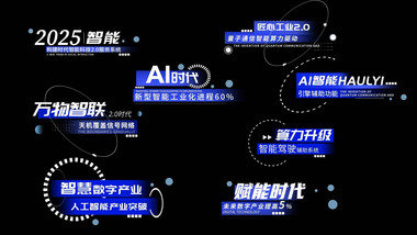 商务科技数字动画展示字幕花字