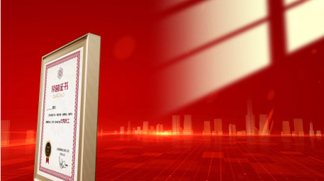 大气立体光影荣誉证书展示模板