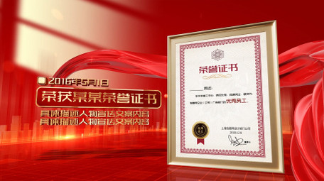 大气立体光影荣誉证书展示模板