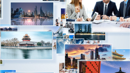 清新简洁图片汇聚标题展示AE模板