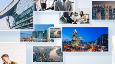 清新简洁图片汇聚标题展示AE模板