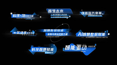 商务科技图文动画展示字幕花字