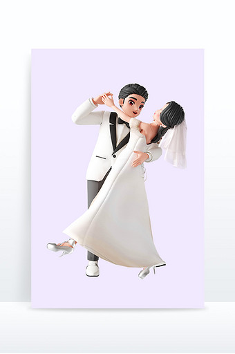 3D婚纱礼服男女人物结婚跳舞形象图片