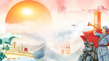 八一建军节历史图文背景视频