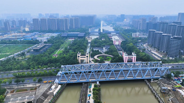 <strong>杭州地标</strong>京杭大运河三堡大桥4K航拍