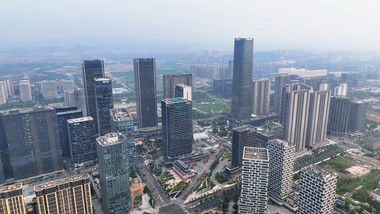 杭州地标杭州欧美金融城4K航拍