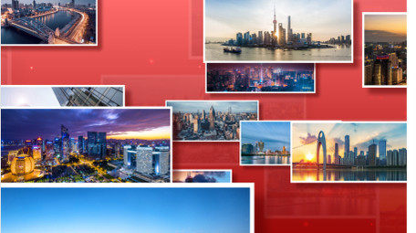 建党节图文汇聚标题展示AE模板