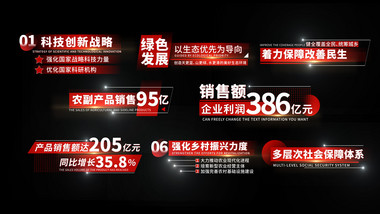 党政数据汇报展示字幕AE模板