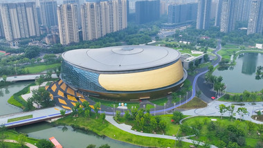 <strong>杭州地标</strong>拱墅运河体育馆4K航拍