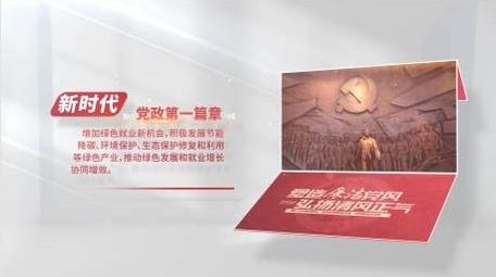 党政活动折纸效果图文展示AE模板