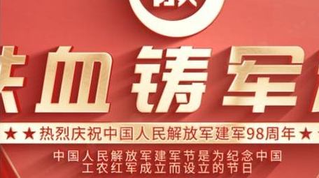 建军节红色动画标题展示片头AE模版