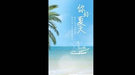 清新唯美夏日文字标题展示竖版AE模板