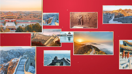 建军节图文汇聚片头AE模板