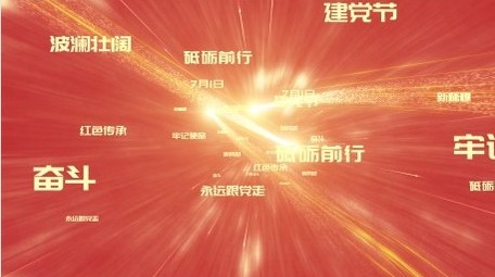 光线穿梭文字汇聚建党节片头AE模板